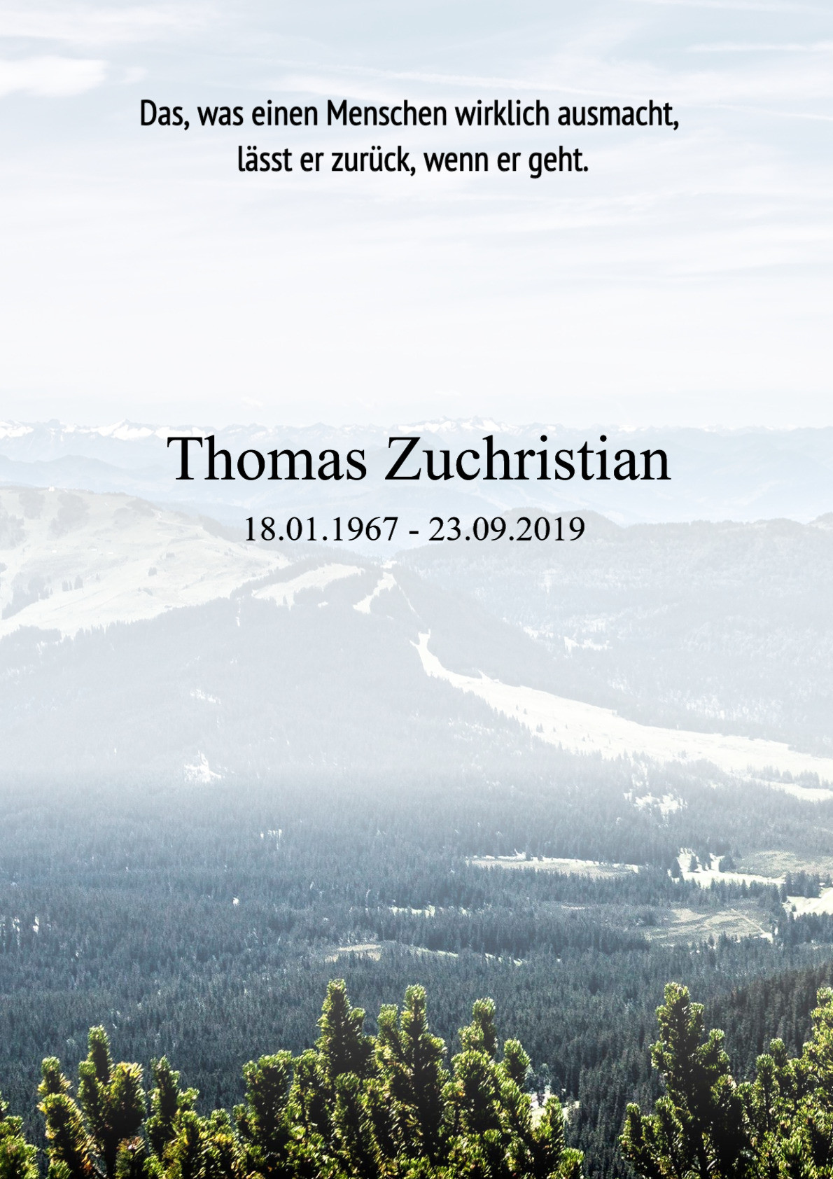 Traueranzeige von Thomas Zuchristian