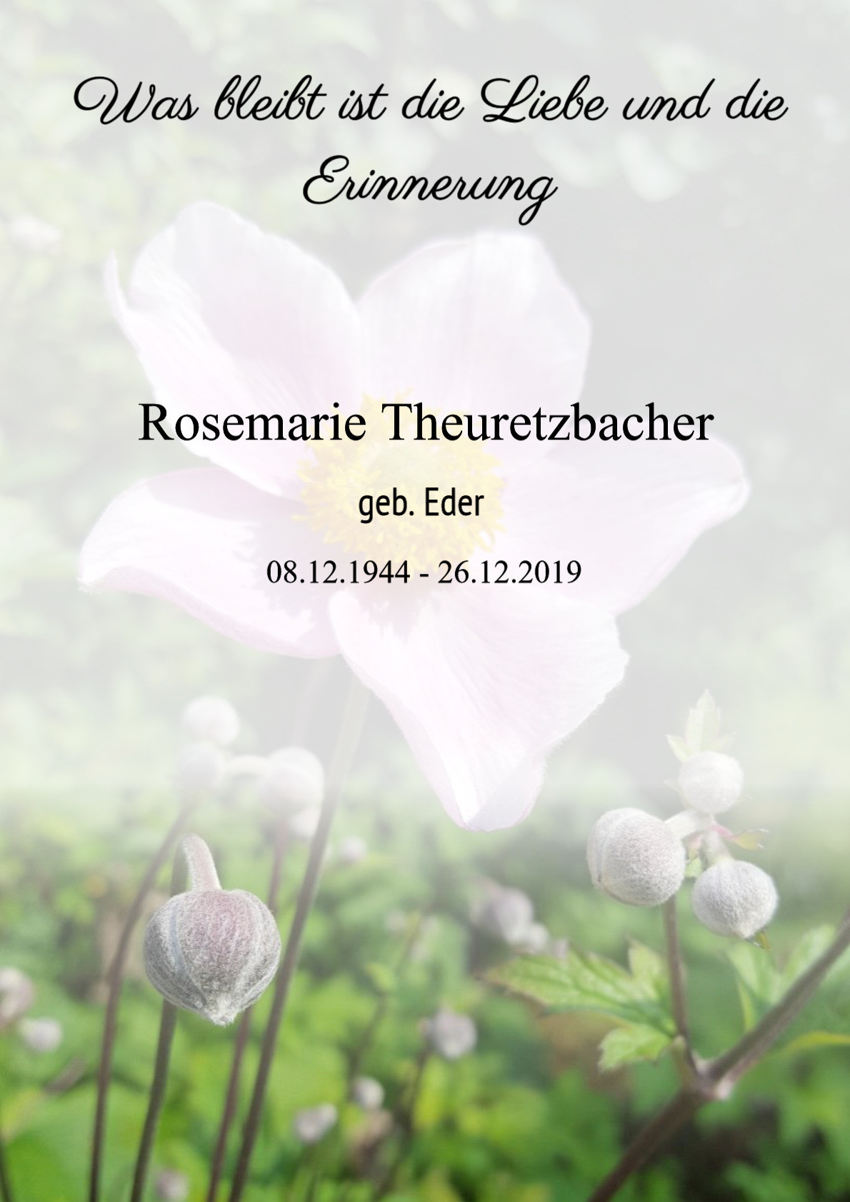 Traueranzeige von Rosemarie Theuretzbacher