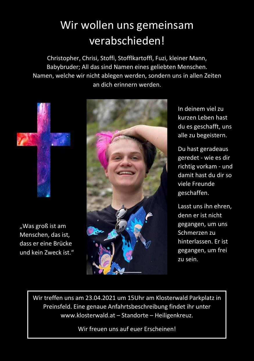 Traueranzeige von Christopher Bruch