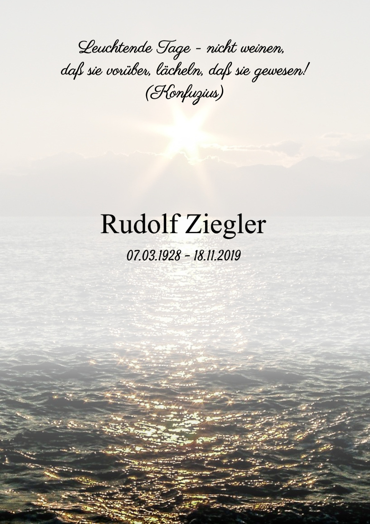 Traueranzeige von Rudolf Ziegler