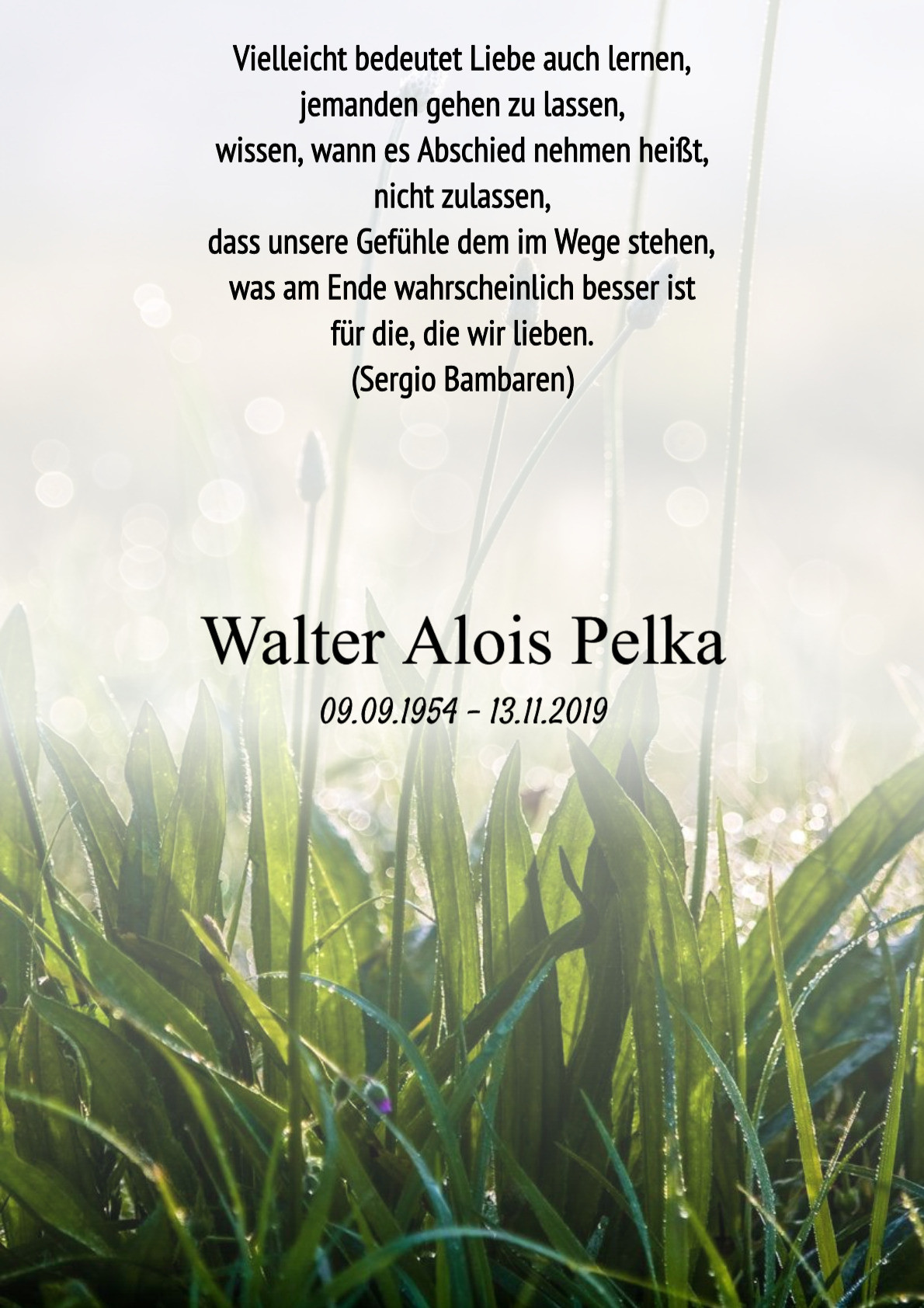 Traueranzeige von Walter Alois Pelka