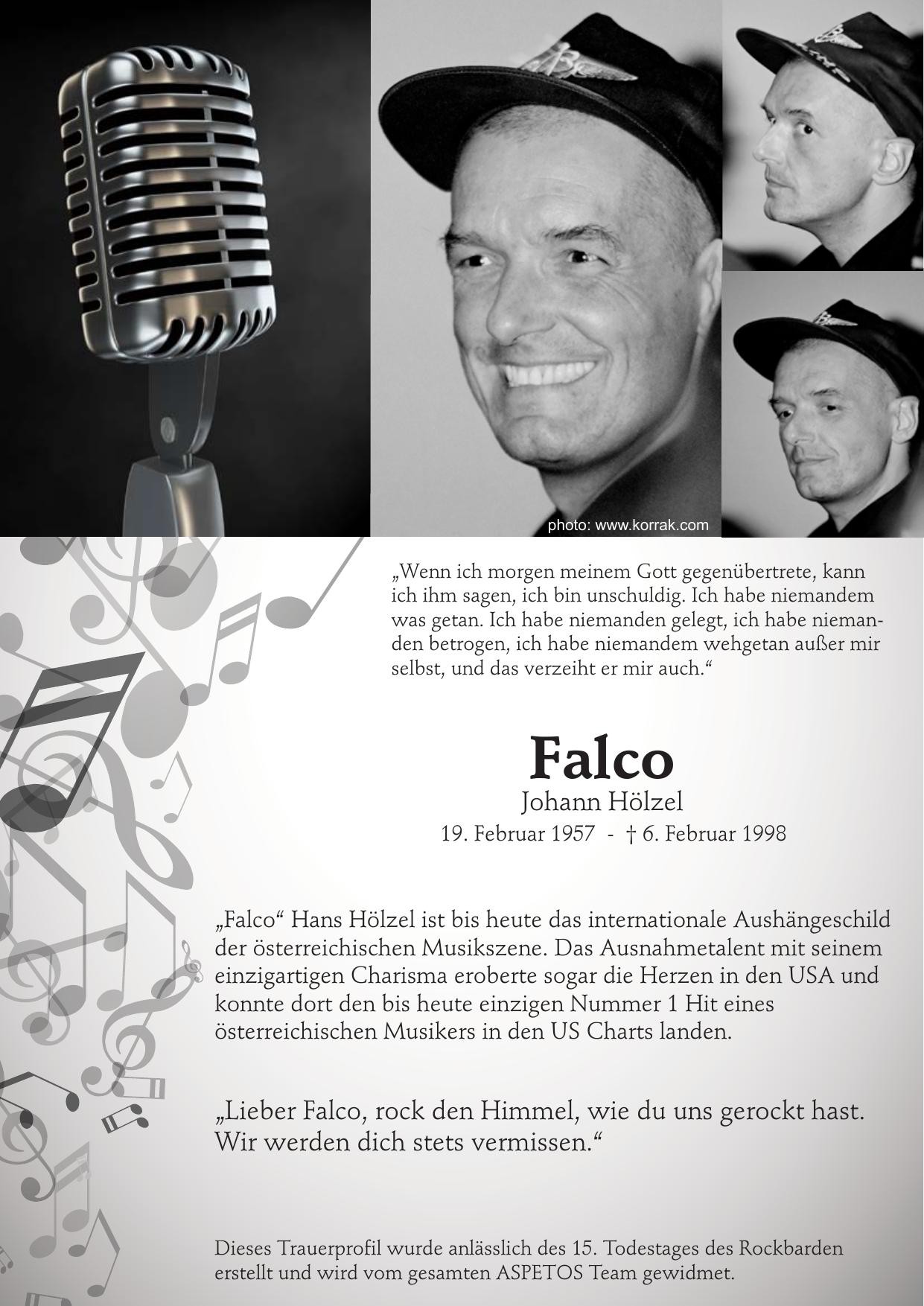 Traueranzeige von Falco Johann Hölzel