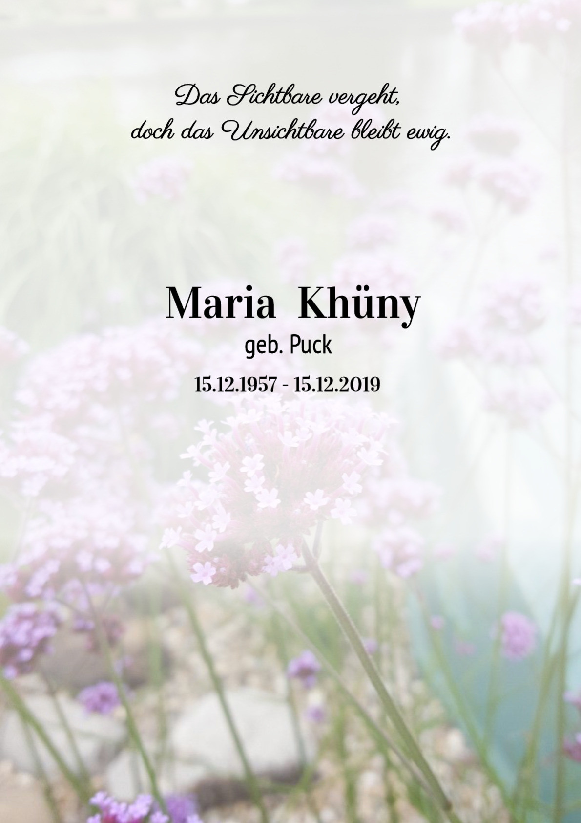 Traueranzeige von Maria Khüny