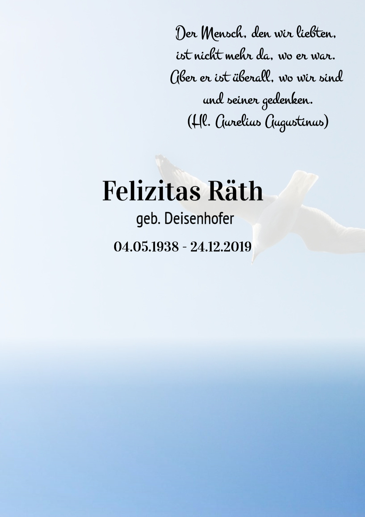 Traueranzeige von Felizitas Räth