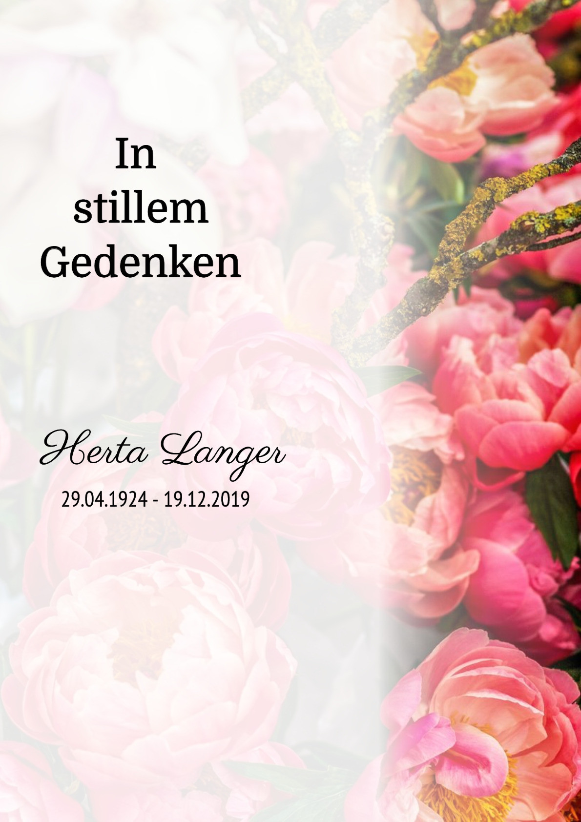 Traueranzeige von Herta Langer
