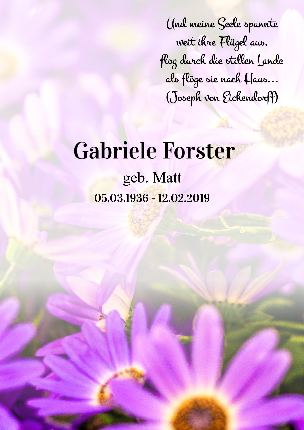 Traueranzeige von Gabriele Forster