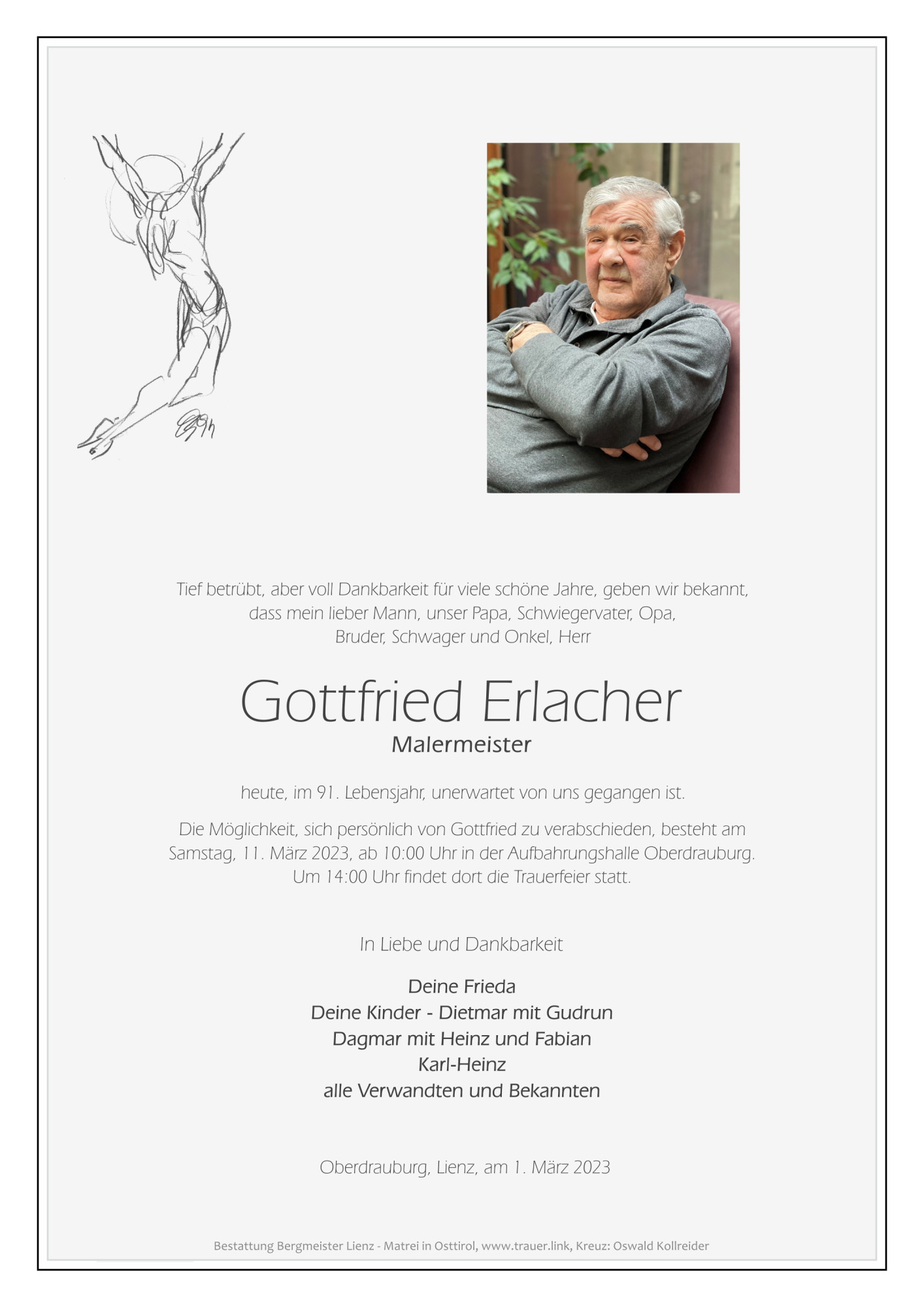 Traueranzeige von Gottfried Erlacher