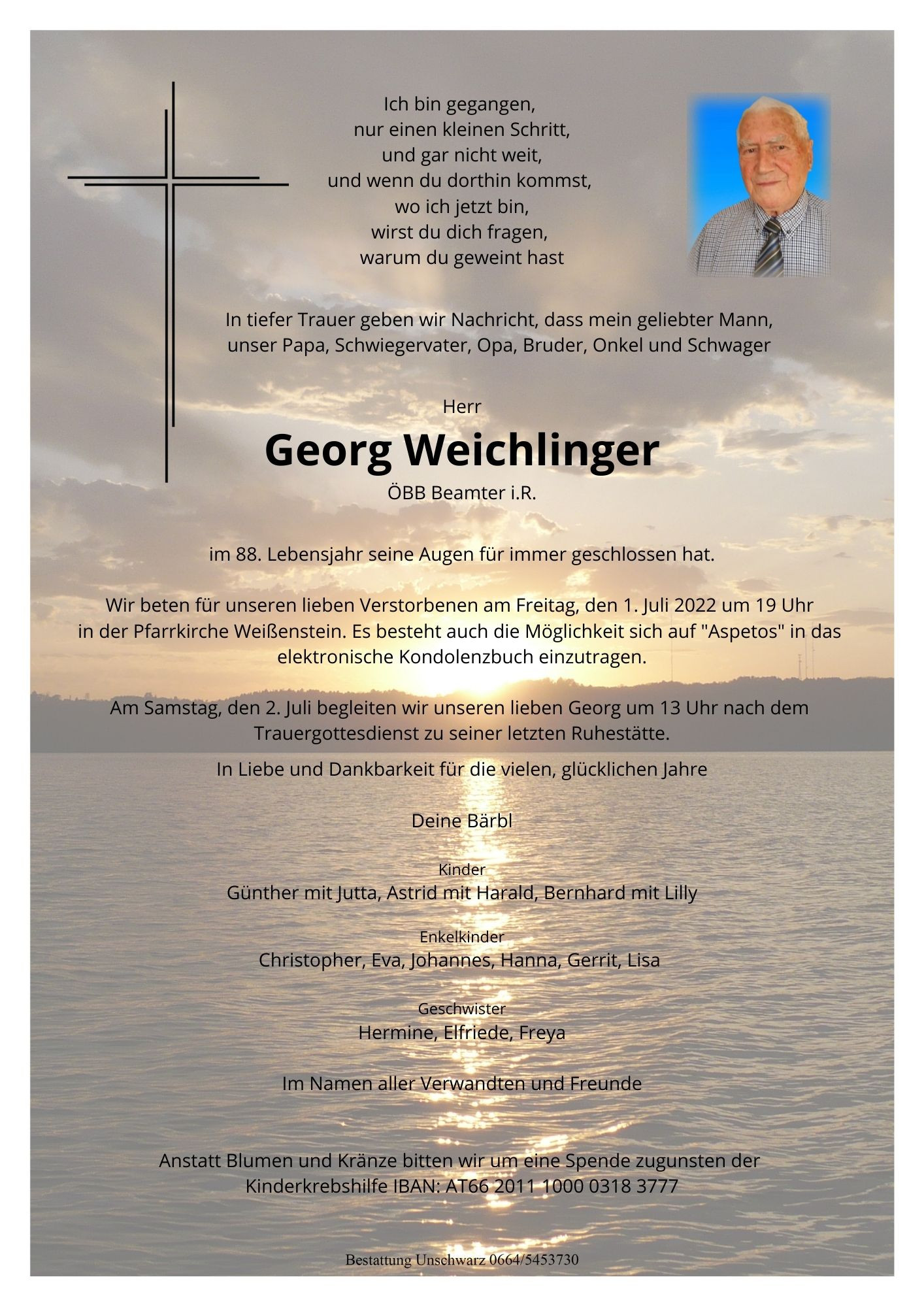 Traueranzeige von Georg Weichlinger