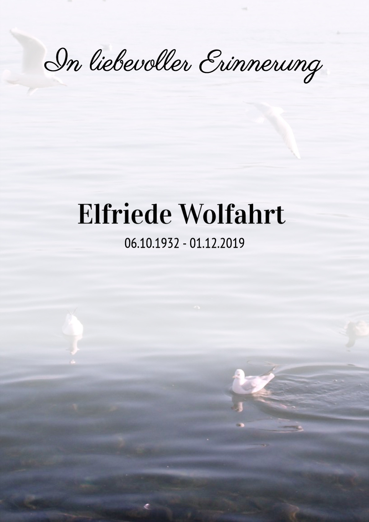 Traueranzeige von Elfriede Wolfahrt