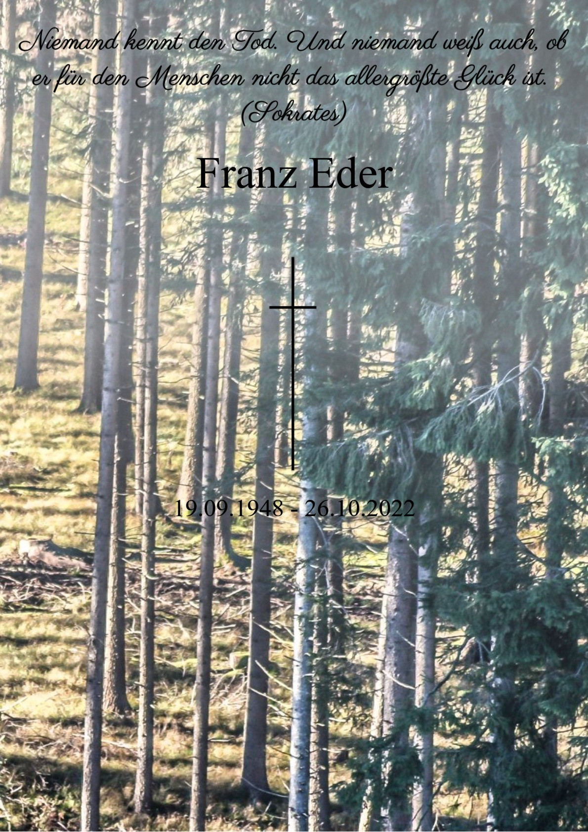 Traueranzeige von Franz Eder