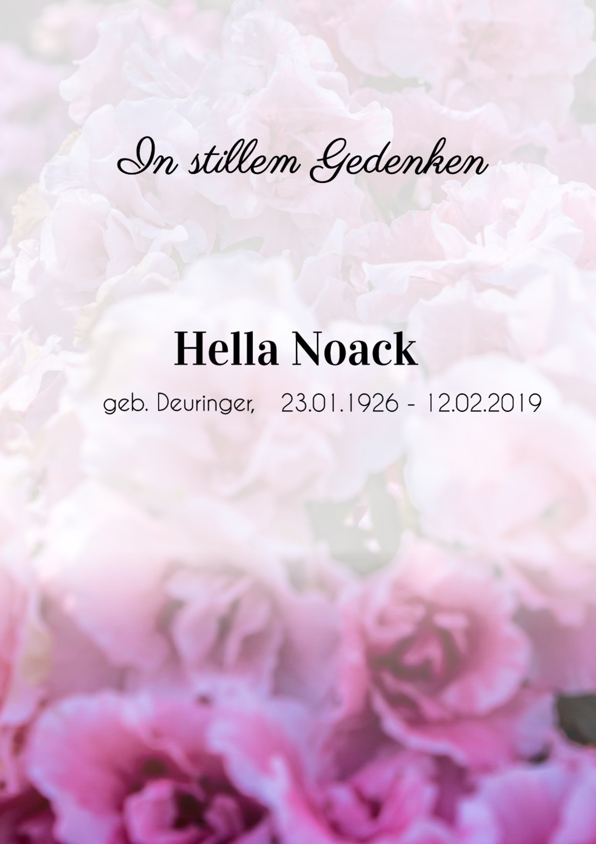 Traueranzeige von Hella Noack