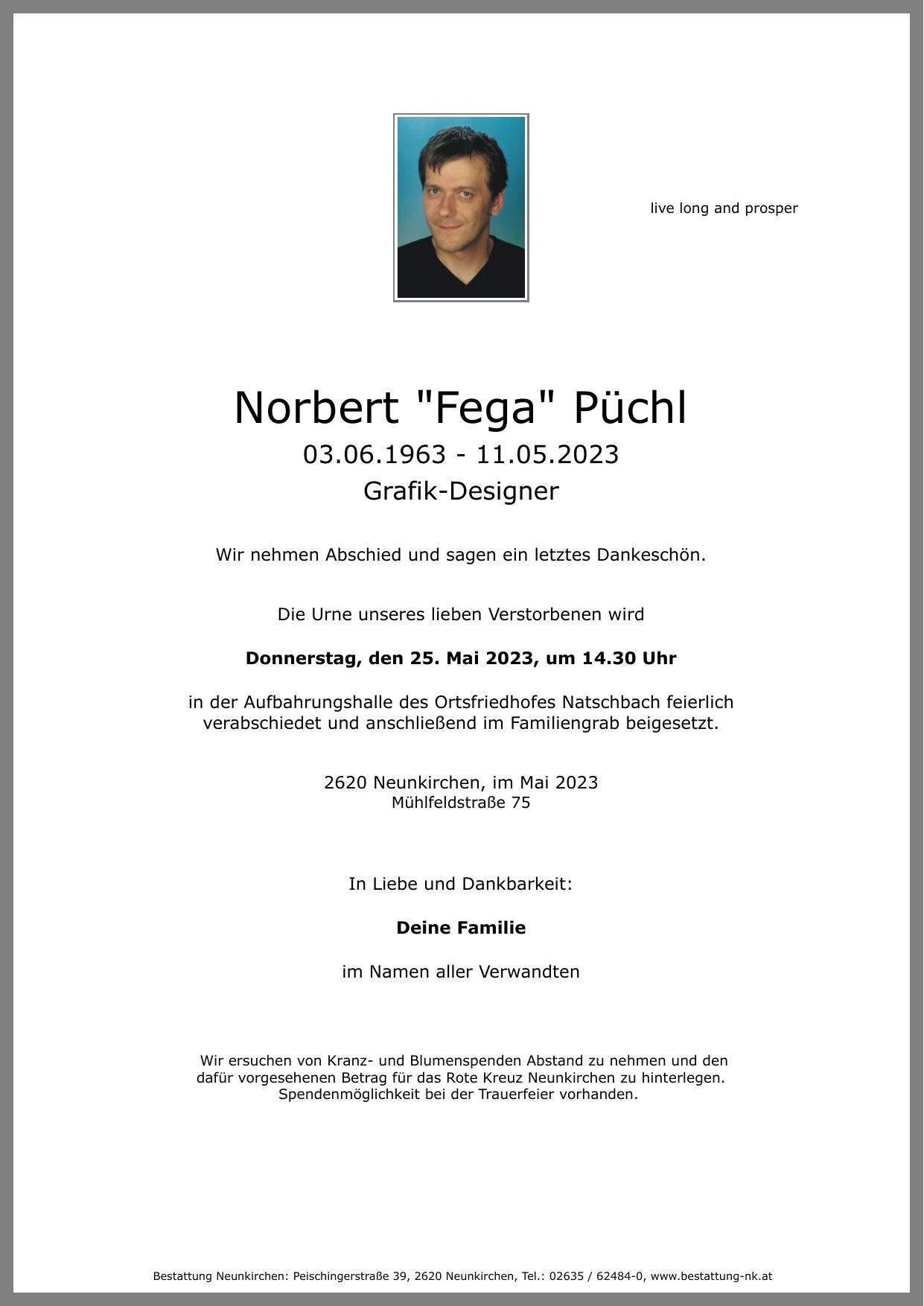 Traueranzeige von Norbert Püchl
