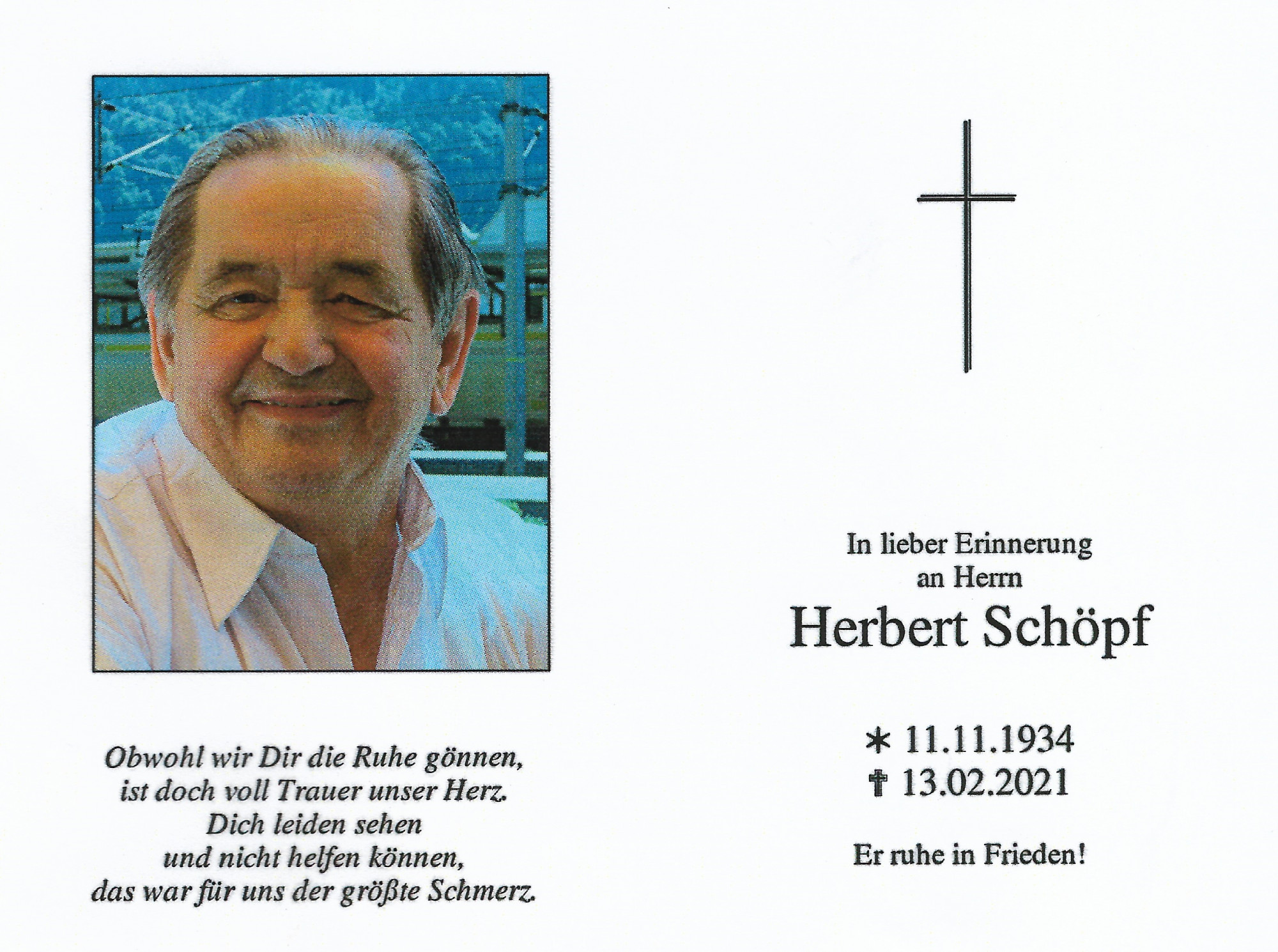 Traueranzeige von Herbert Schöpf