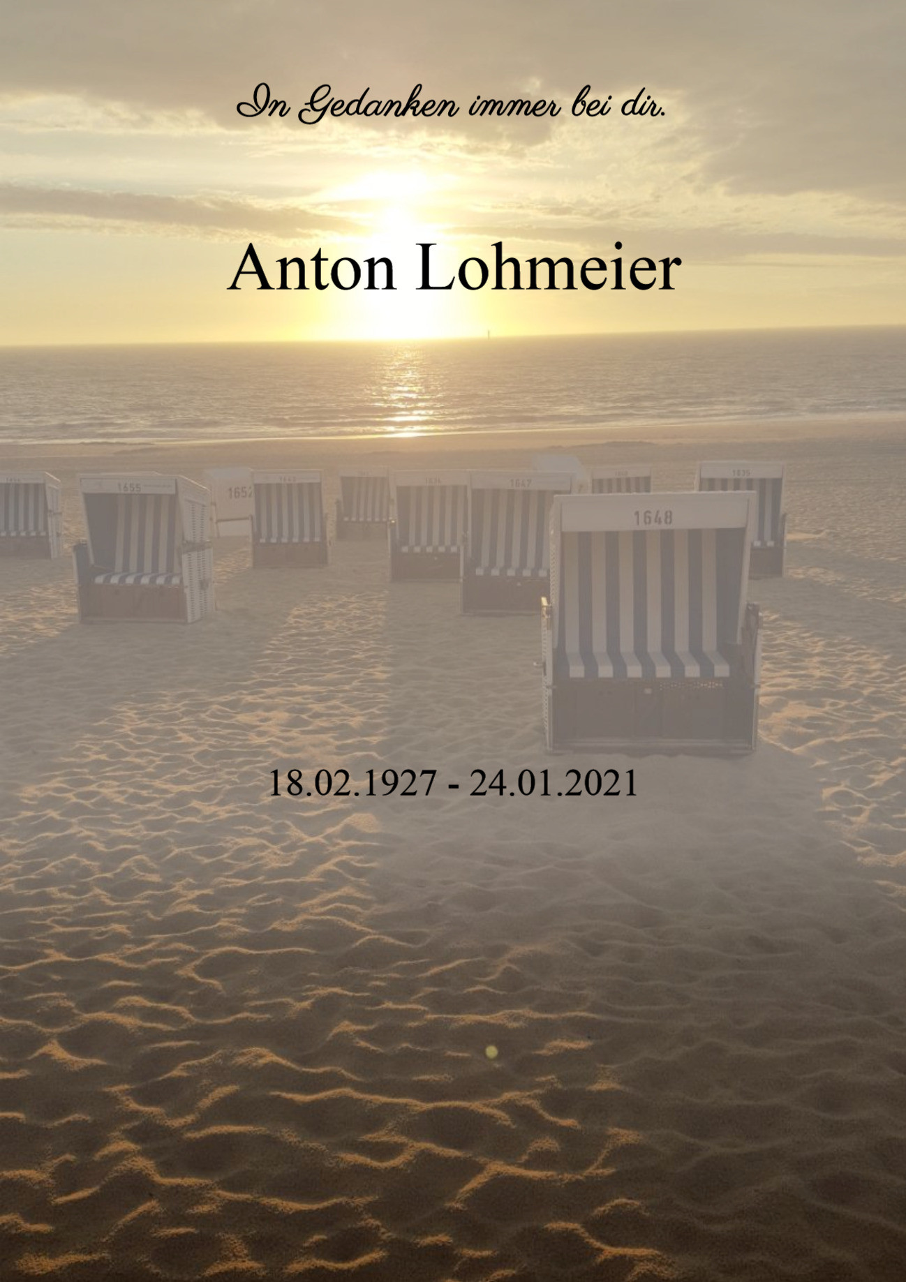 Traueranzeige von Anton Lohmeier
