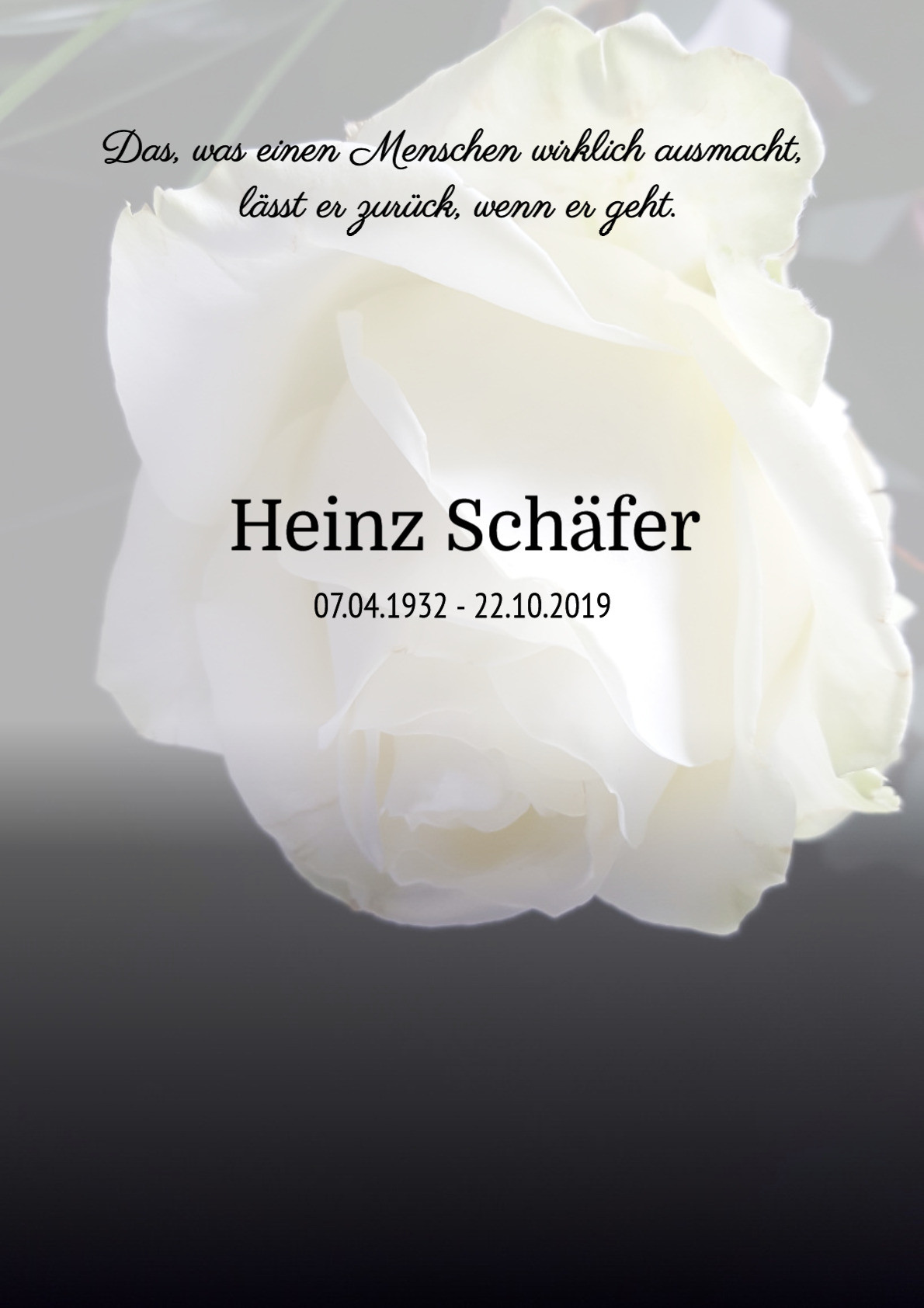 Traueranzeige von Heinz Schäfer