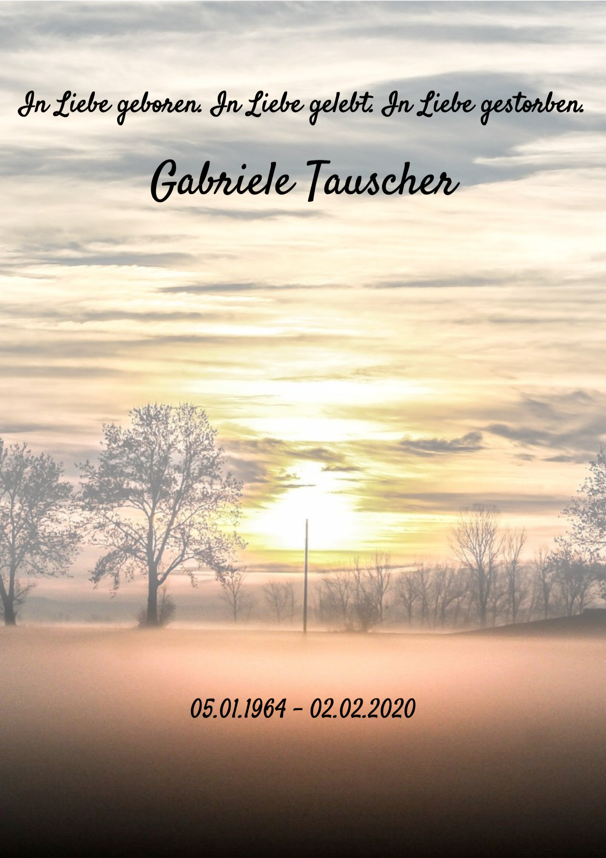 Traueranzeige von Gabriele Tauscher