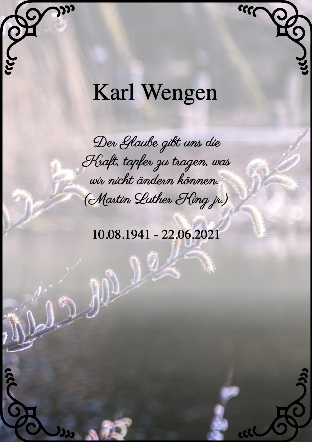 Traueranzeige von Karl Wengen