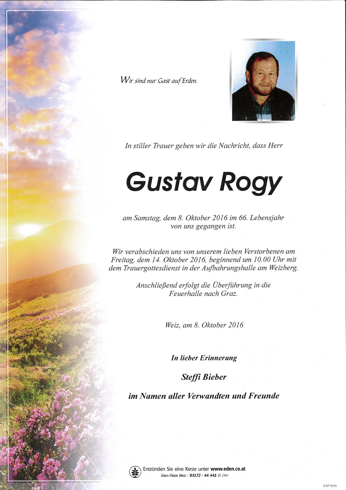 Traueranzeige von Gustav Rogy