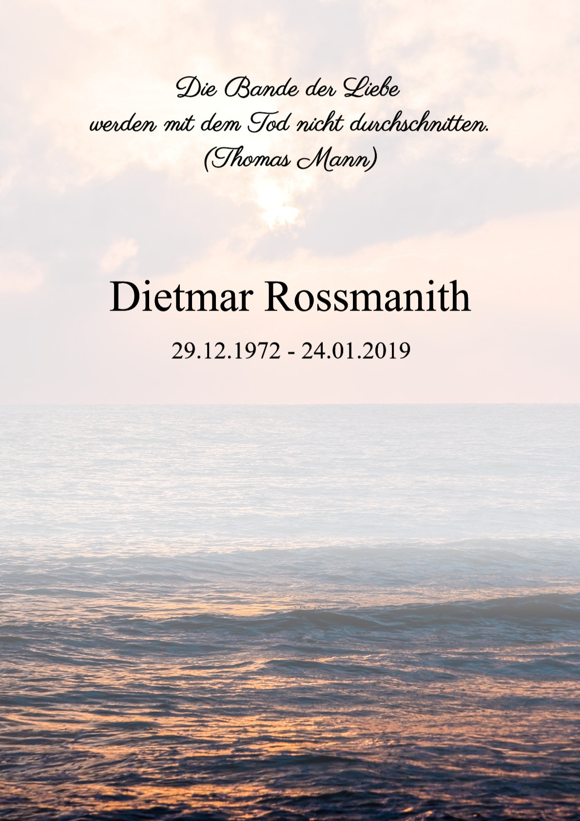 Traueranzeige von Dietmar Rossmanith