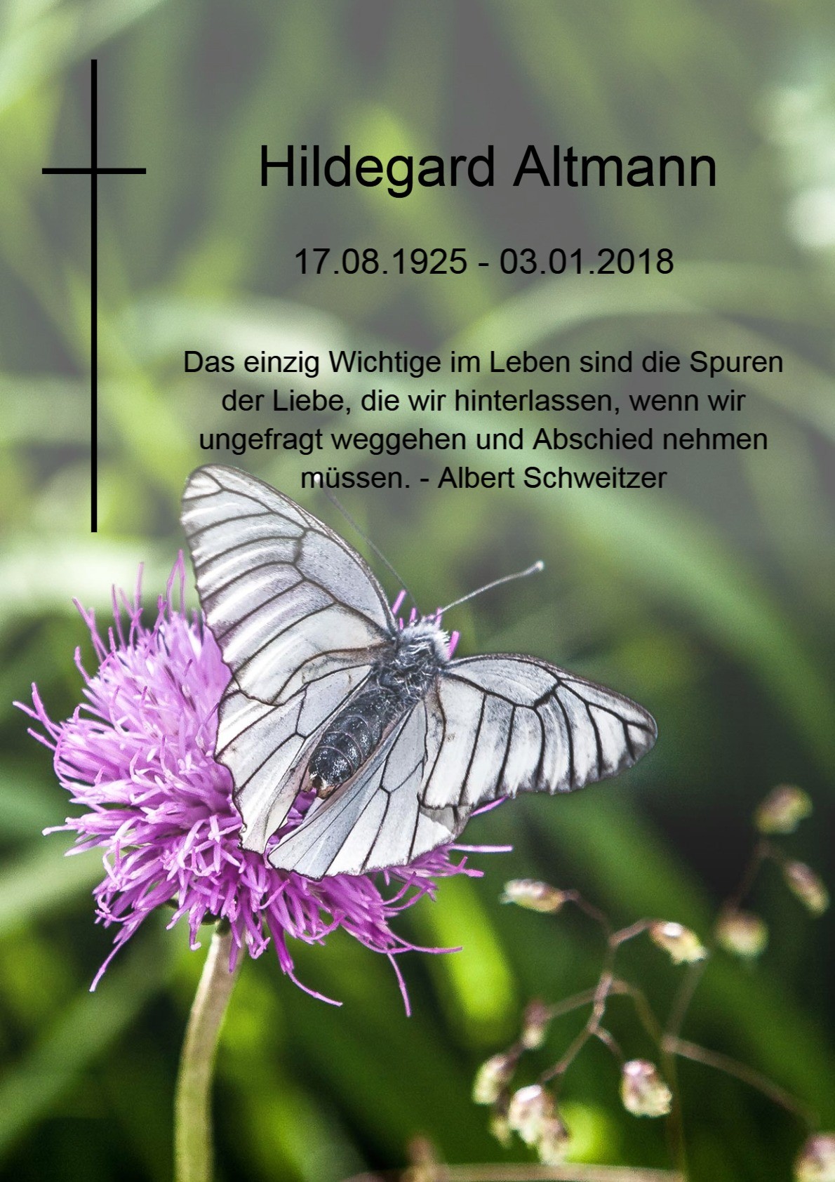 Traueranzeige von Hildegard Altmann