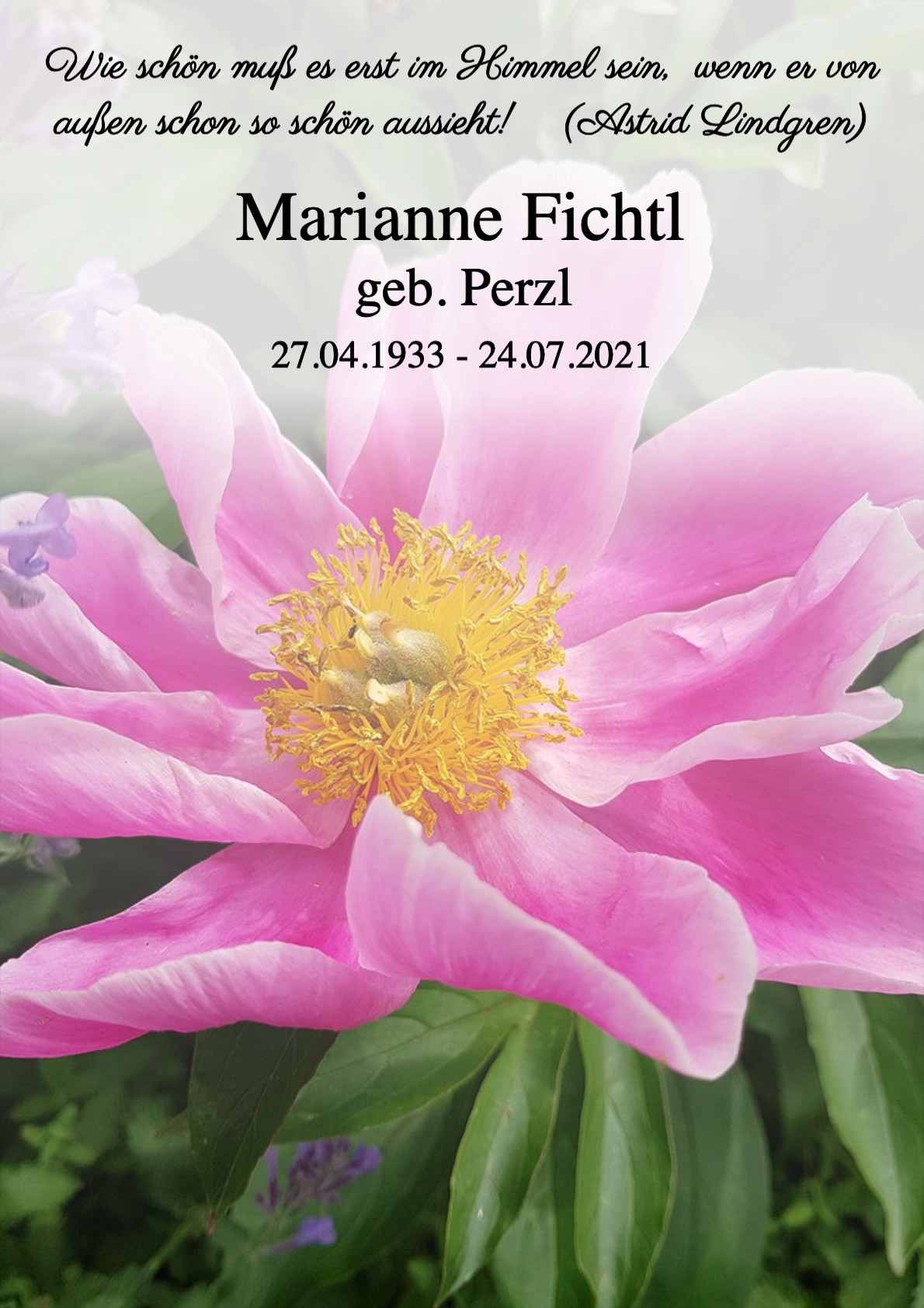 Traueranzeige von Marianne Fichtl