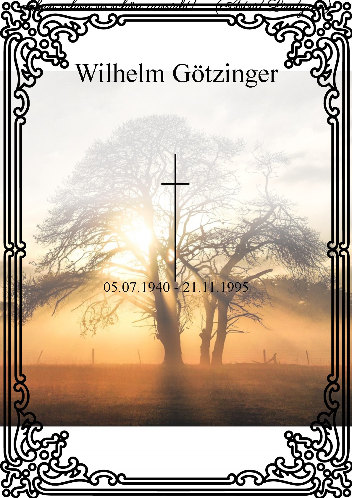 Traueranzeige von Wilhelm Götzinger