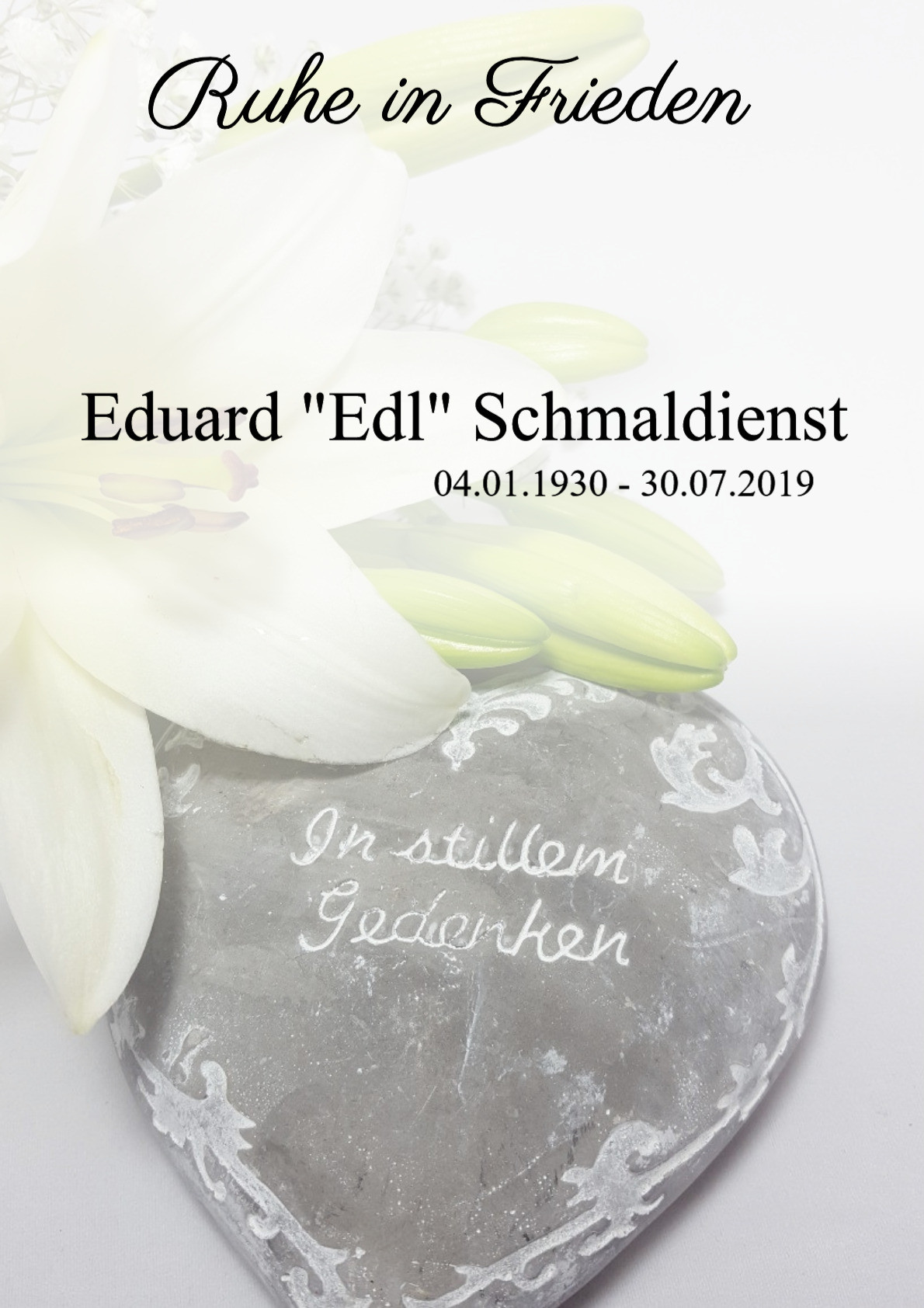Traueranzeige von Eduard "Edl" Schmaldienst