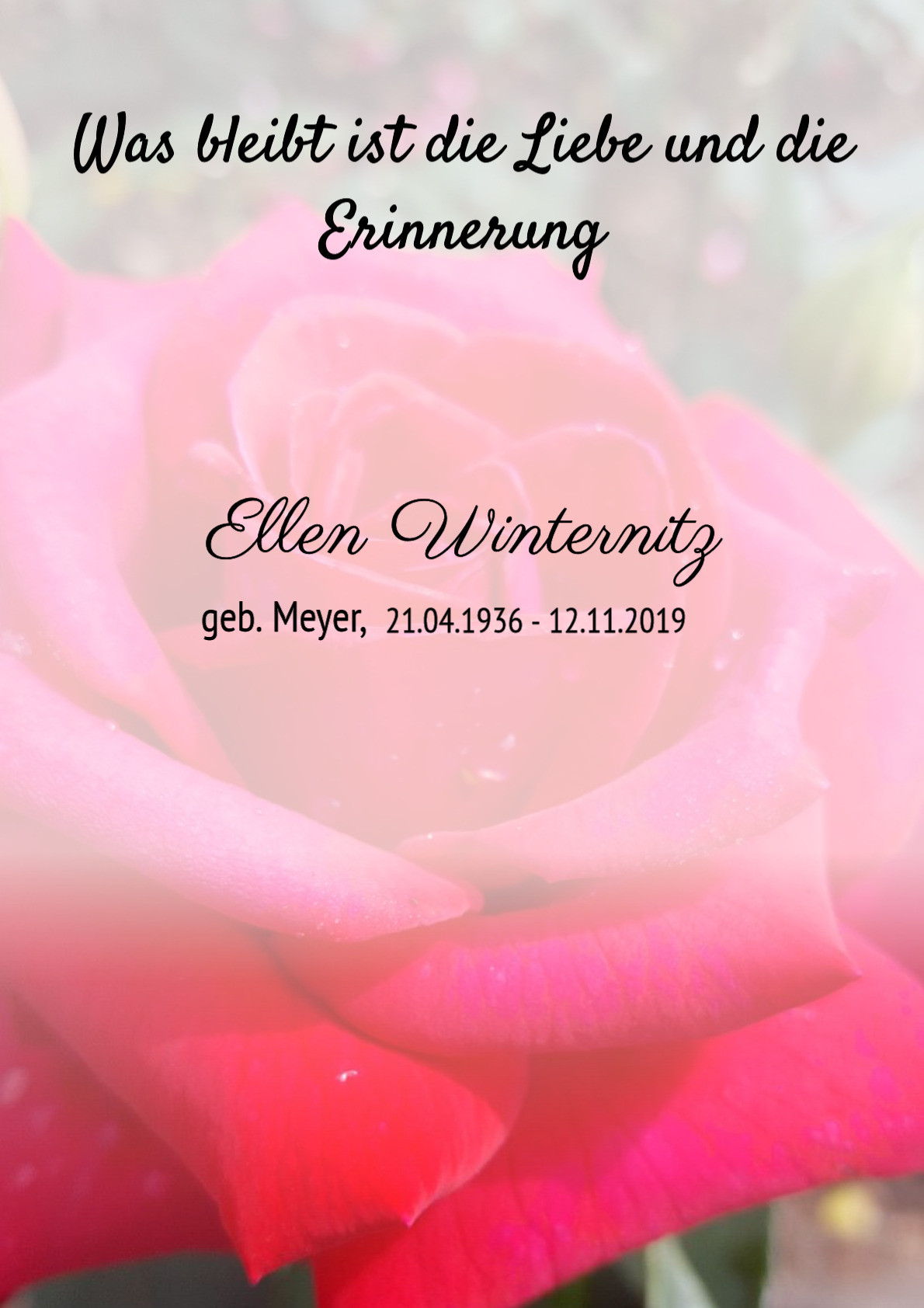 Traueranzeige von Ellen Winternitz
