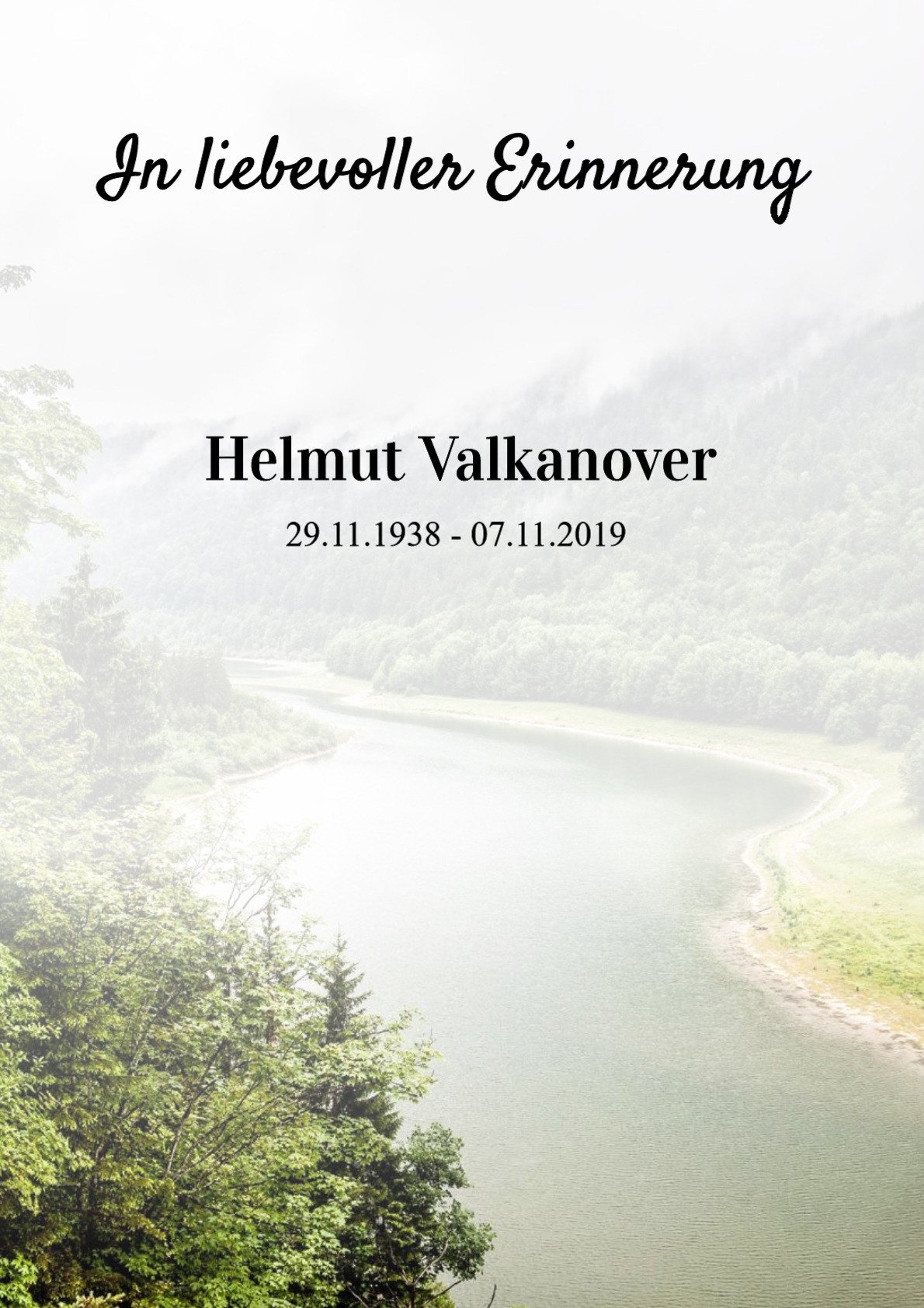 Traueranzeige von Helmut Valkanover