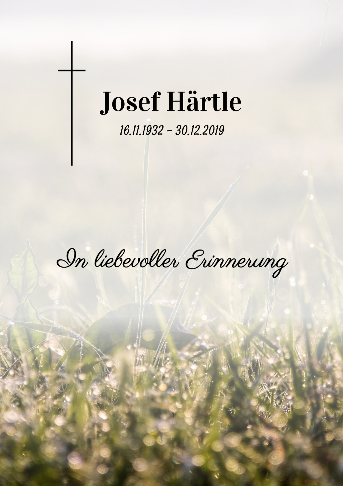 Traueranzeige von Josef Härtle