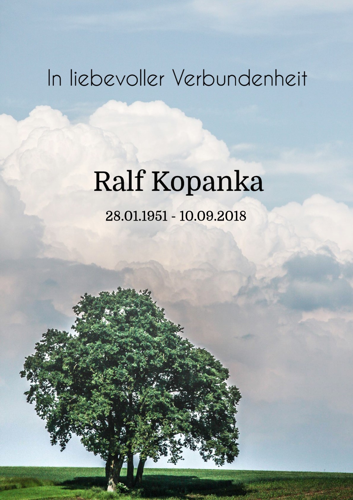 Traueranzeige von Ralf Kopanka