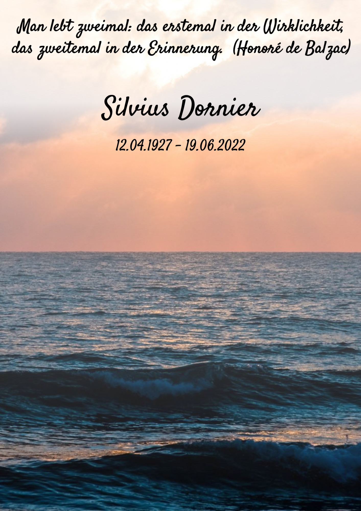 Traueranzeige von Silvius Dornier