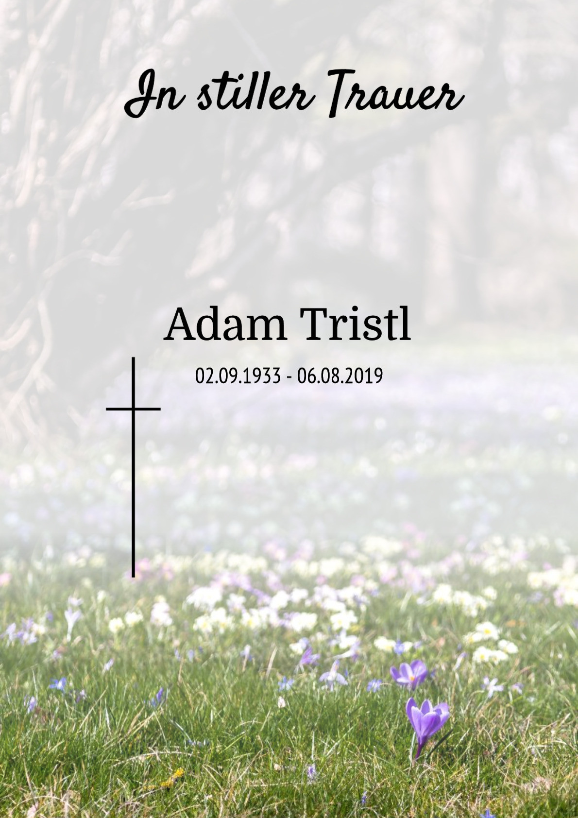 Traueranzeige von Adam Tristl