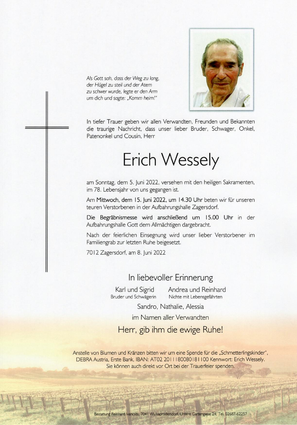 Traueranzeige von Erich Wessely