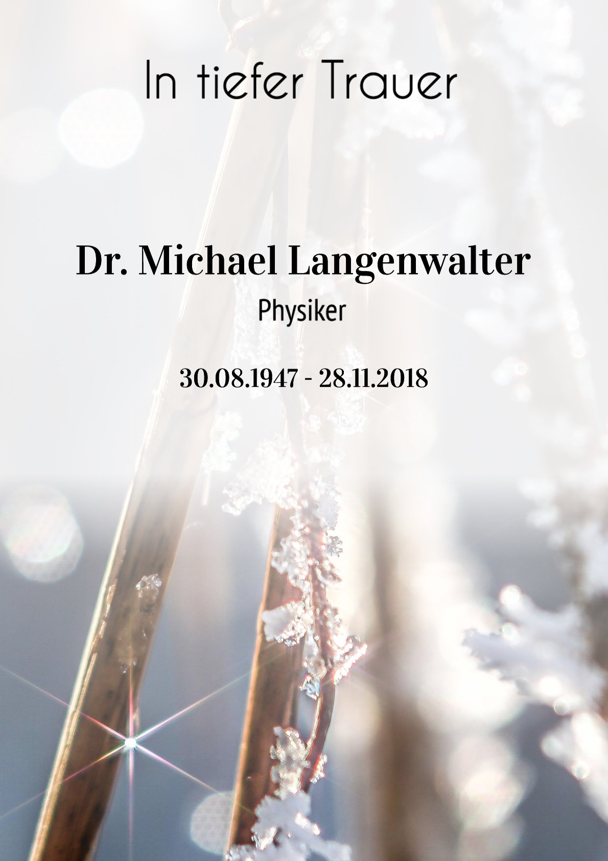 Traueranzeige von Dr. Michael Langenwalter
