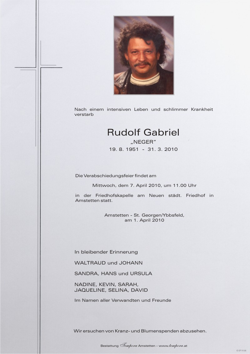 Traueranzeige von Rudolf Gabriel