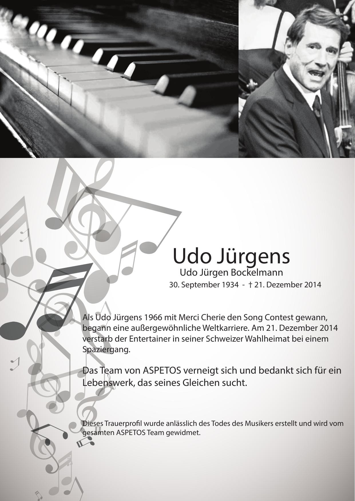 Traueranzeige von Udo Jürgens