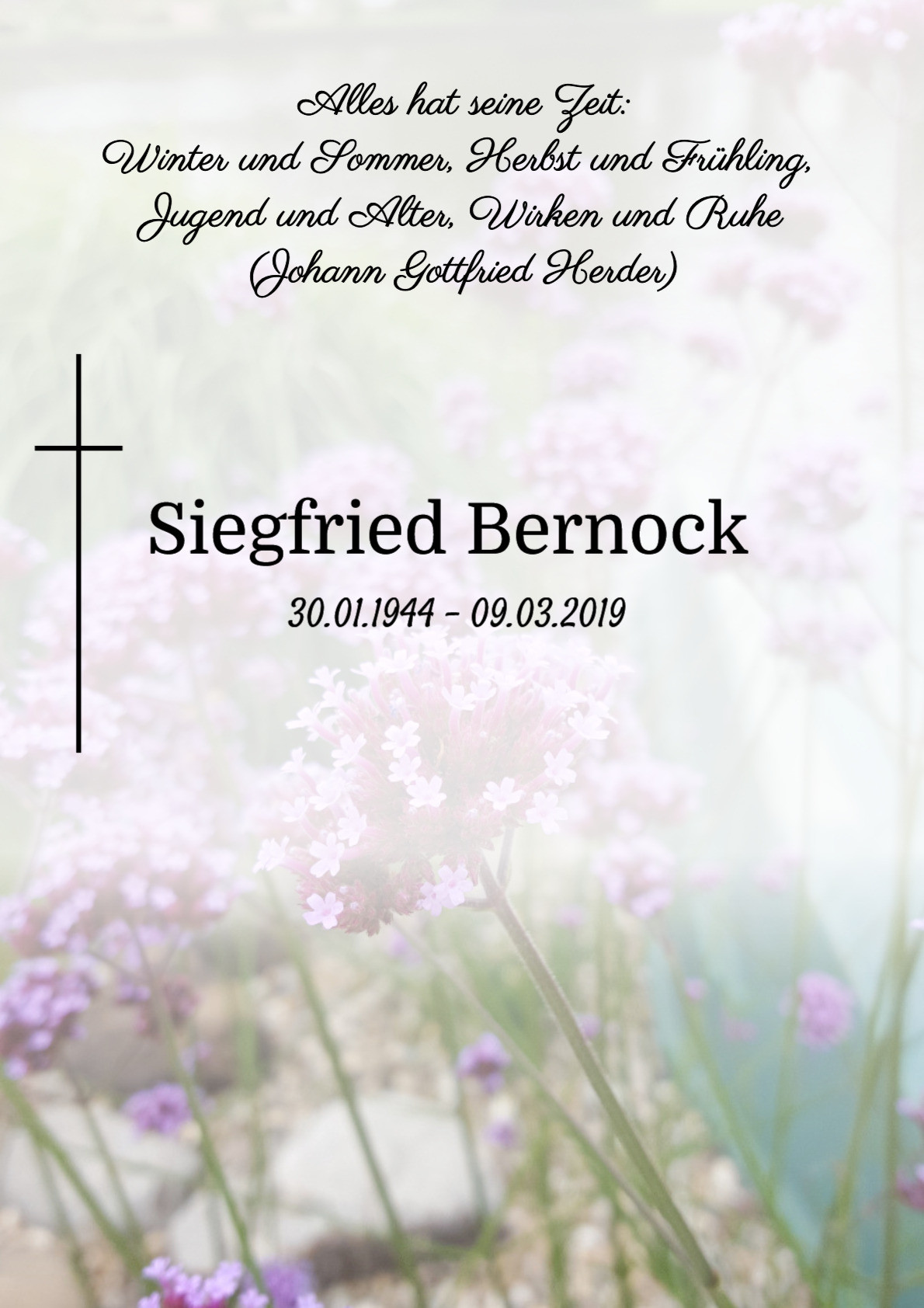 Traueranzeige von Siegfried Bernock