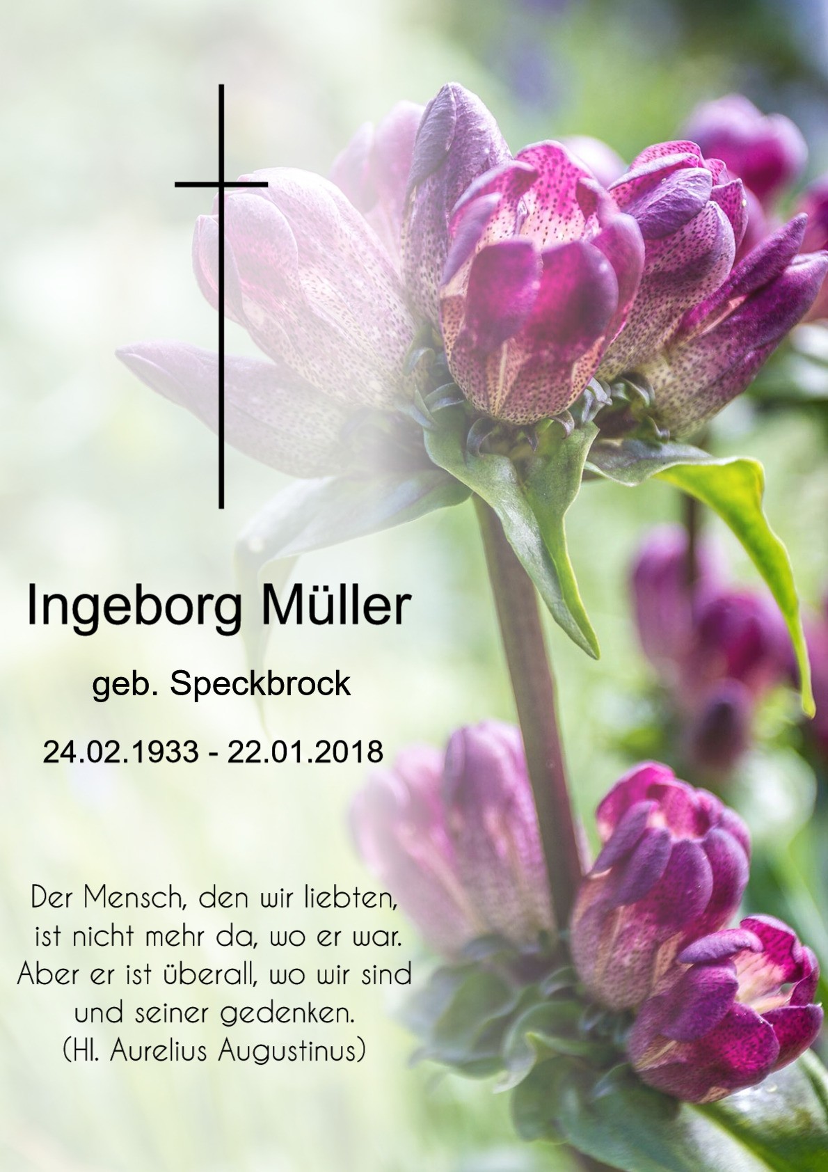 Traueranzeige von Ingeborg Müller