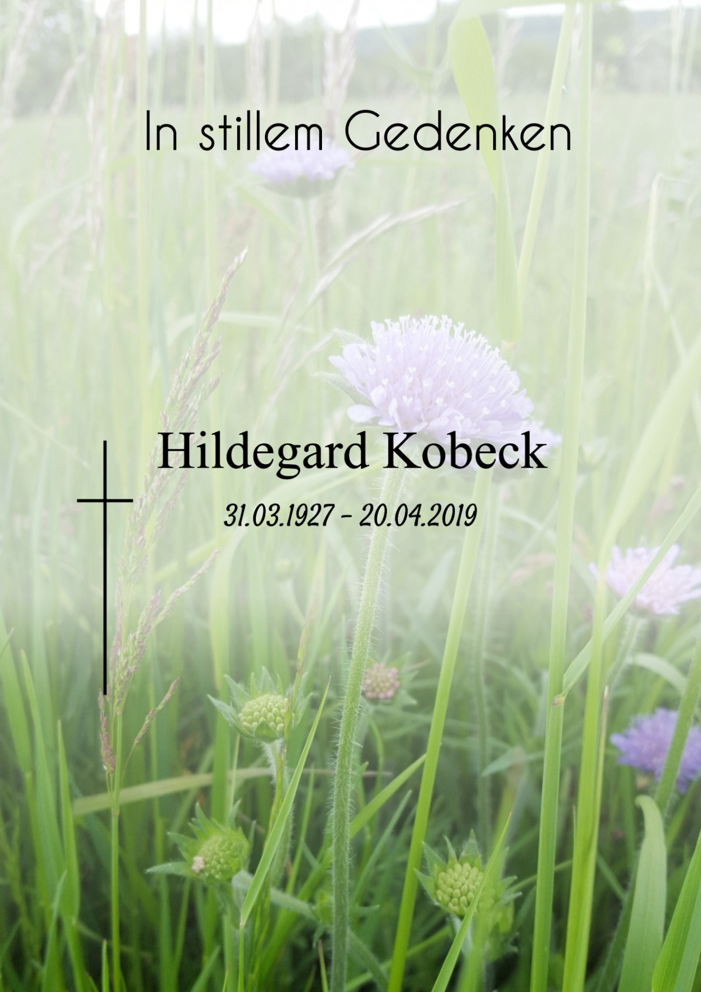 Traueranzeige von Hildegard Kobeck