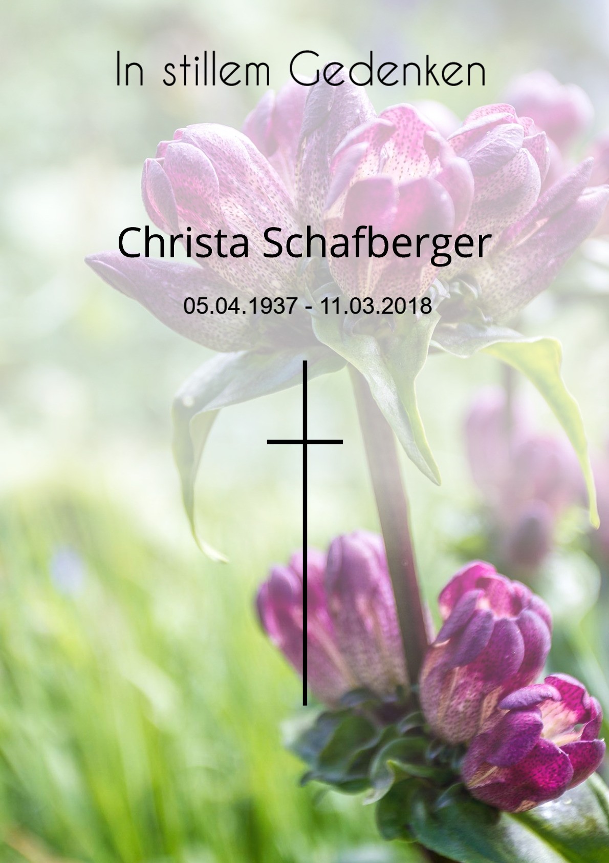 Traueranzeige von Christa Schafberger