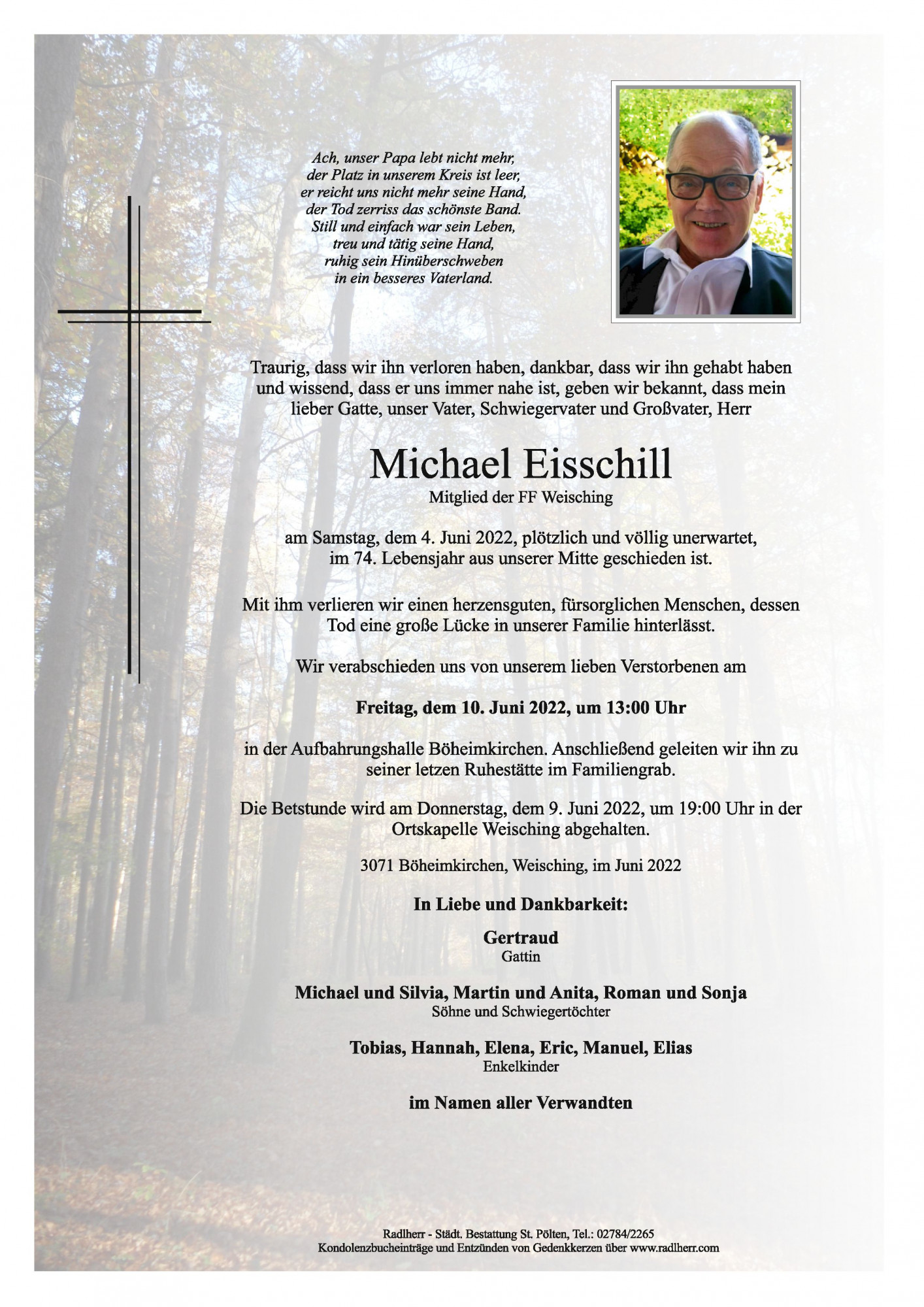 Traueranzeige von Michael Eisschill