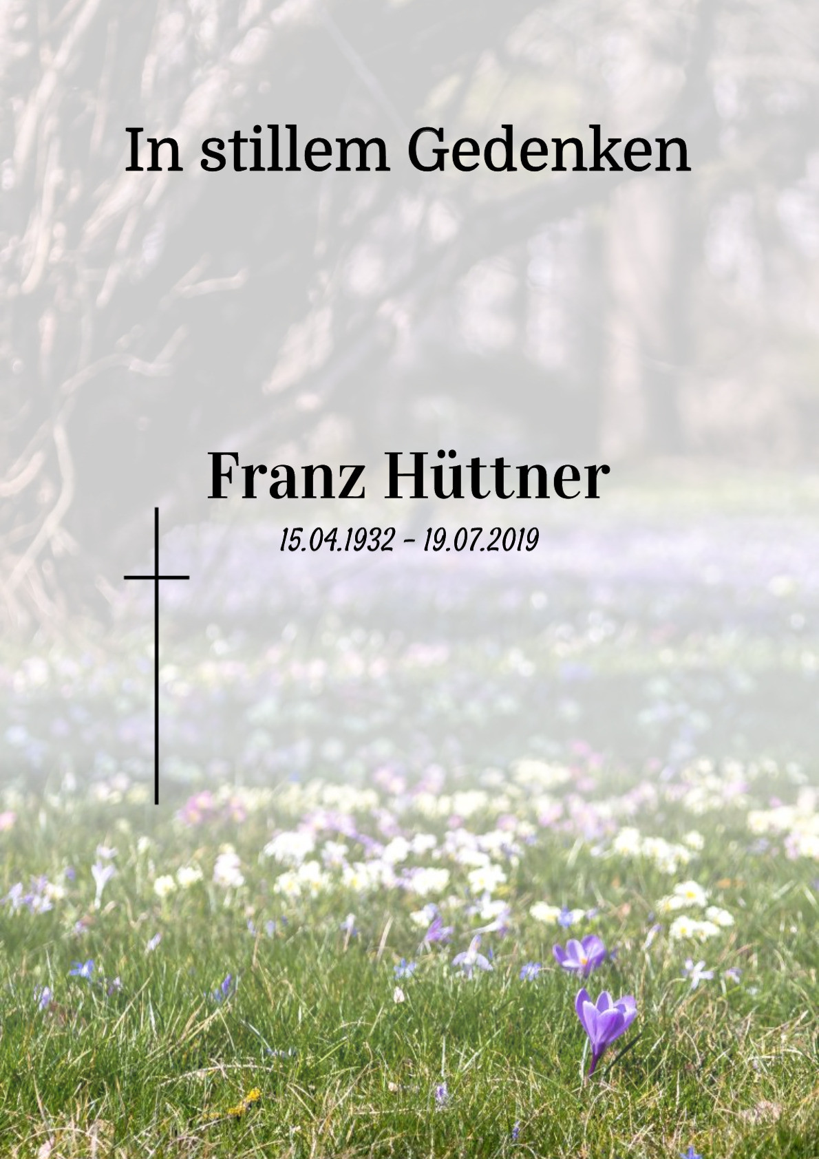 Traueranzeige von Franz Hüttner