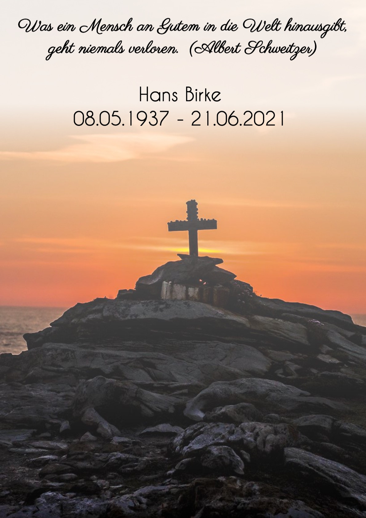 Traueranzeige von Hans Birke