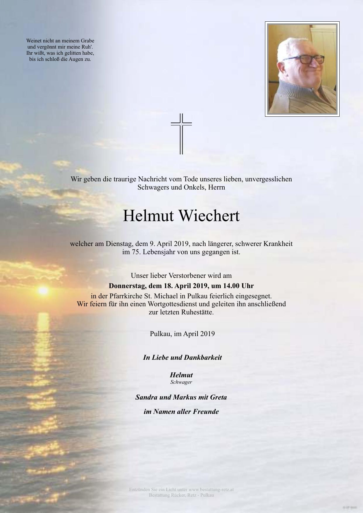 Traueranzeige von Helmut Wiechert