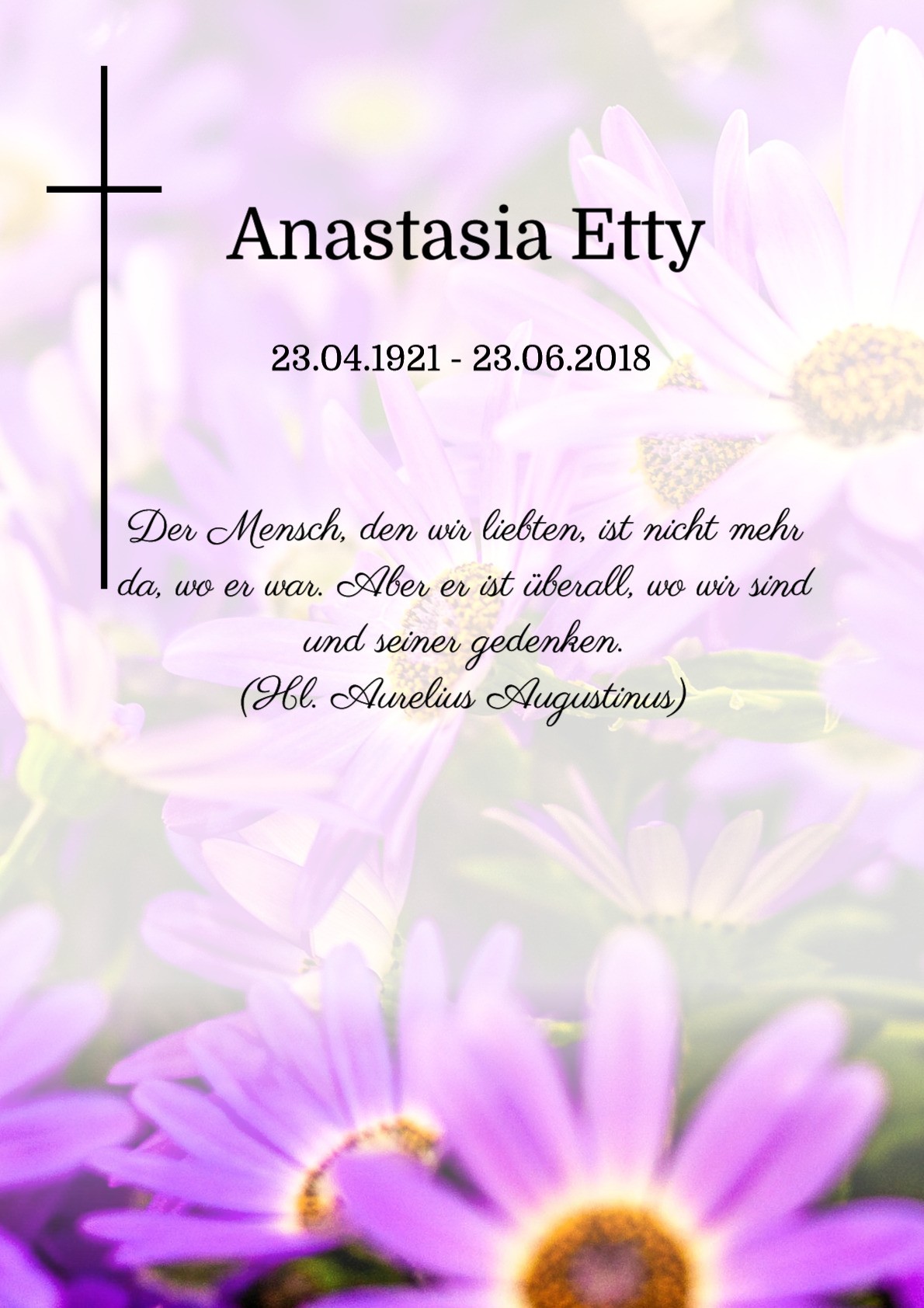 Traueranzeige von Anastasia Etty