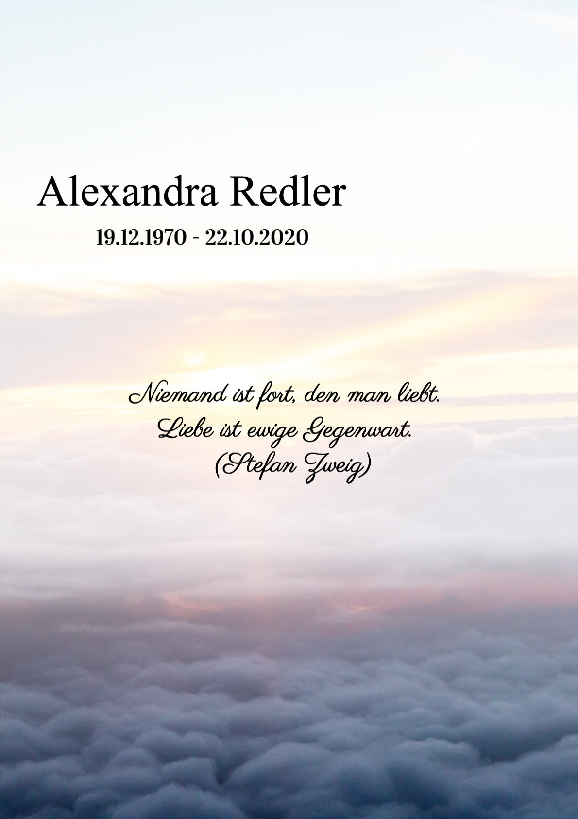 Traueranzeige von Alexandra Redler