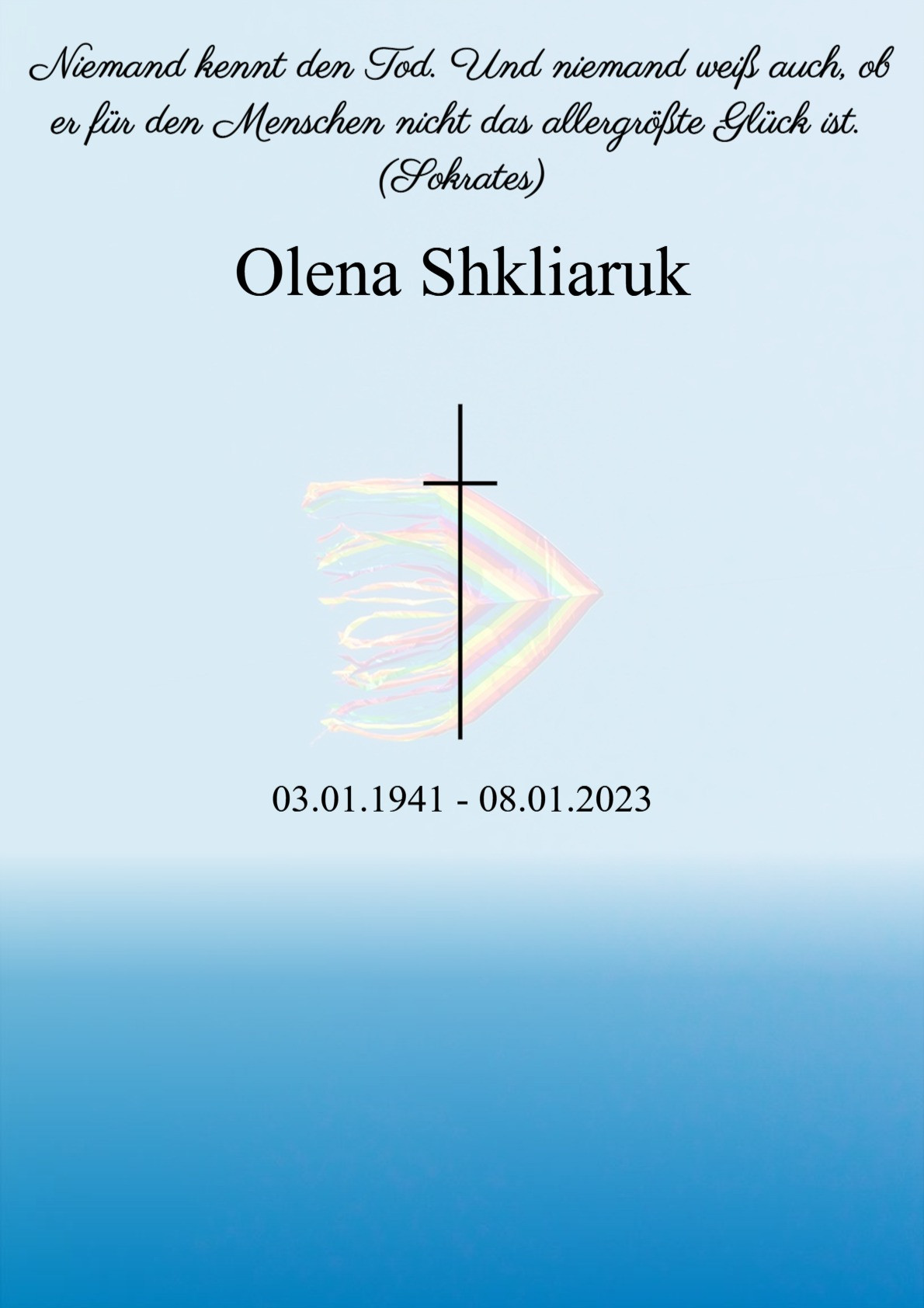 Traueranzeige von Olena Shkliaruk