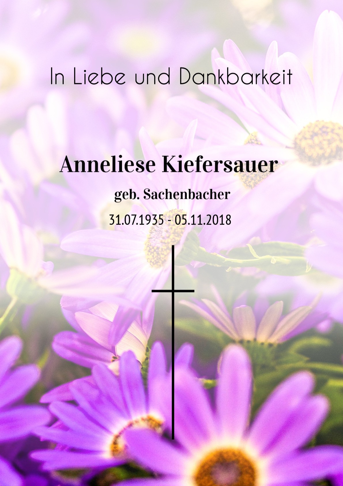 Traueranzeige von Anneliese Kiefersauer