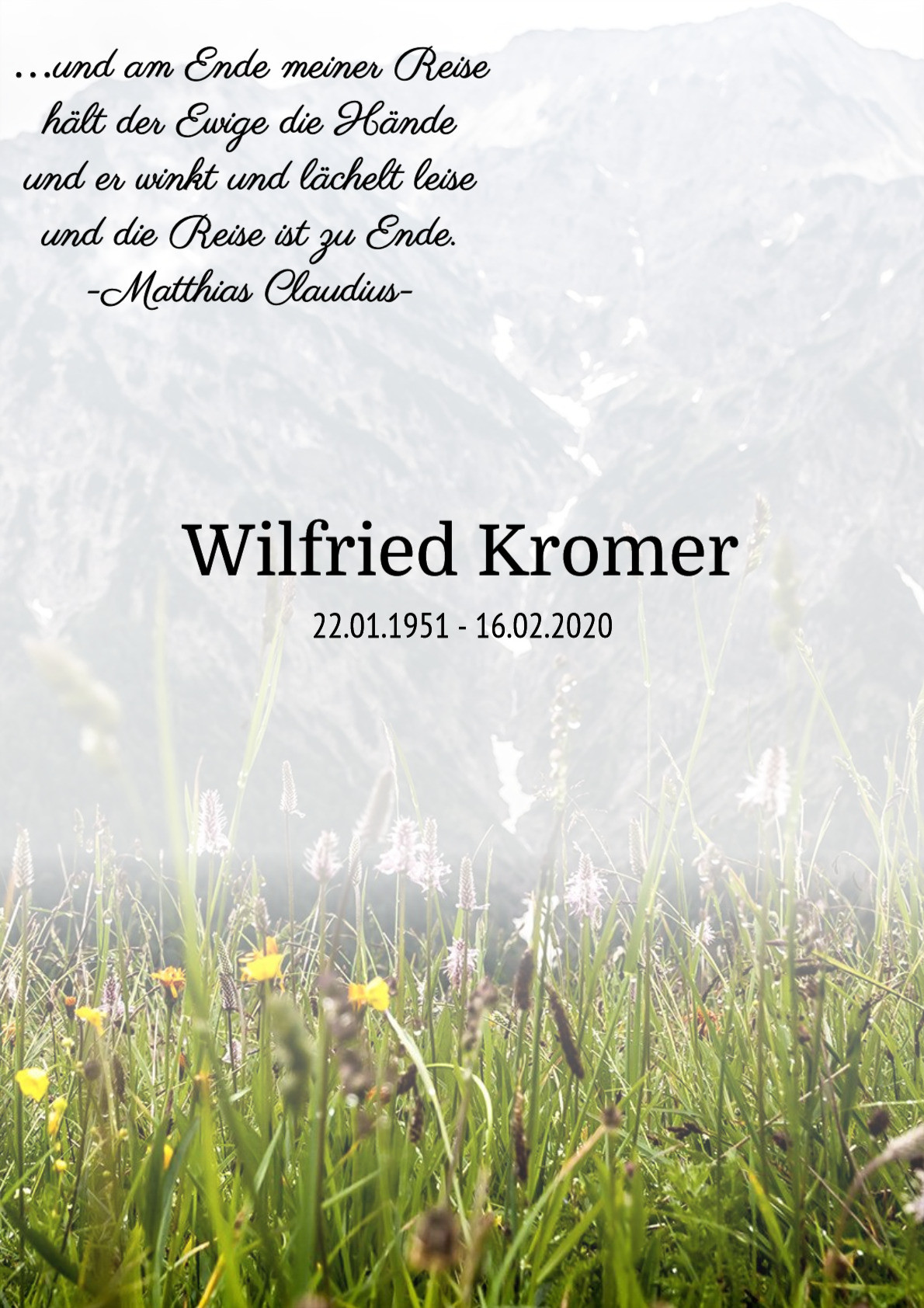 Traueranzeige von Wilfried Kromer